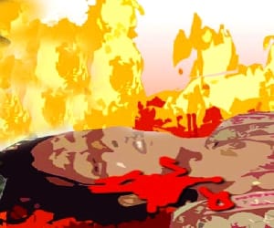 A woman burnt alive for dowary.